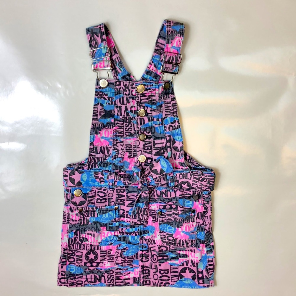 NYC Cotton Pink Black blue Baby Boss Overall Skirt